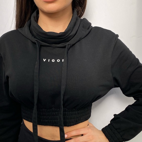Black crop hoodie - Picture 4 of 4